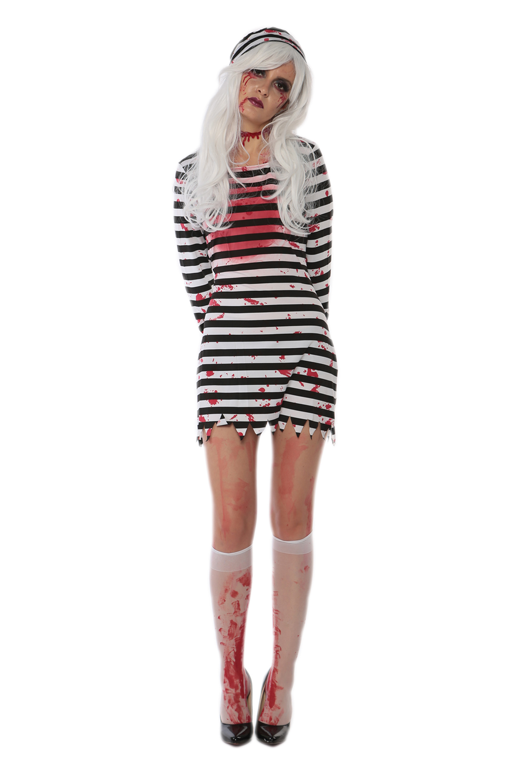 F1719 cosplay halloween infected prisoner costume,it comes with hat,dress
